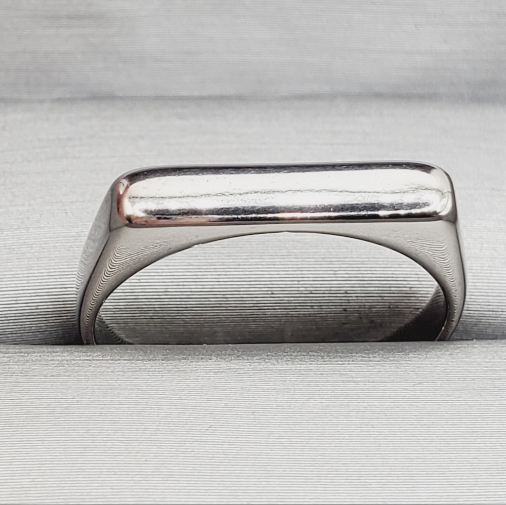 Modern Bar Silver Tone Ring